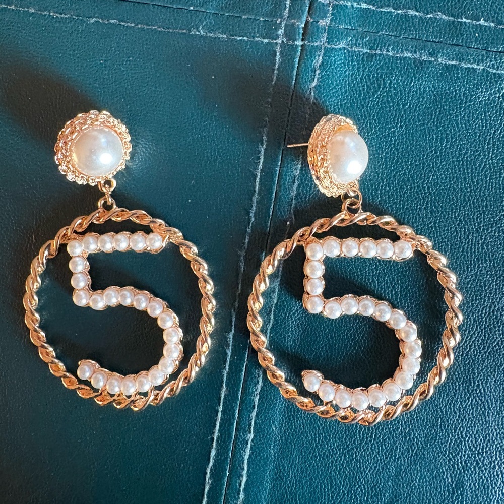 Gold and Pearl Earrings